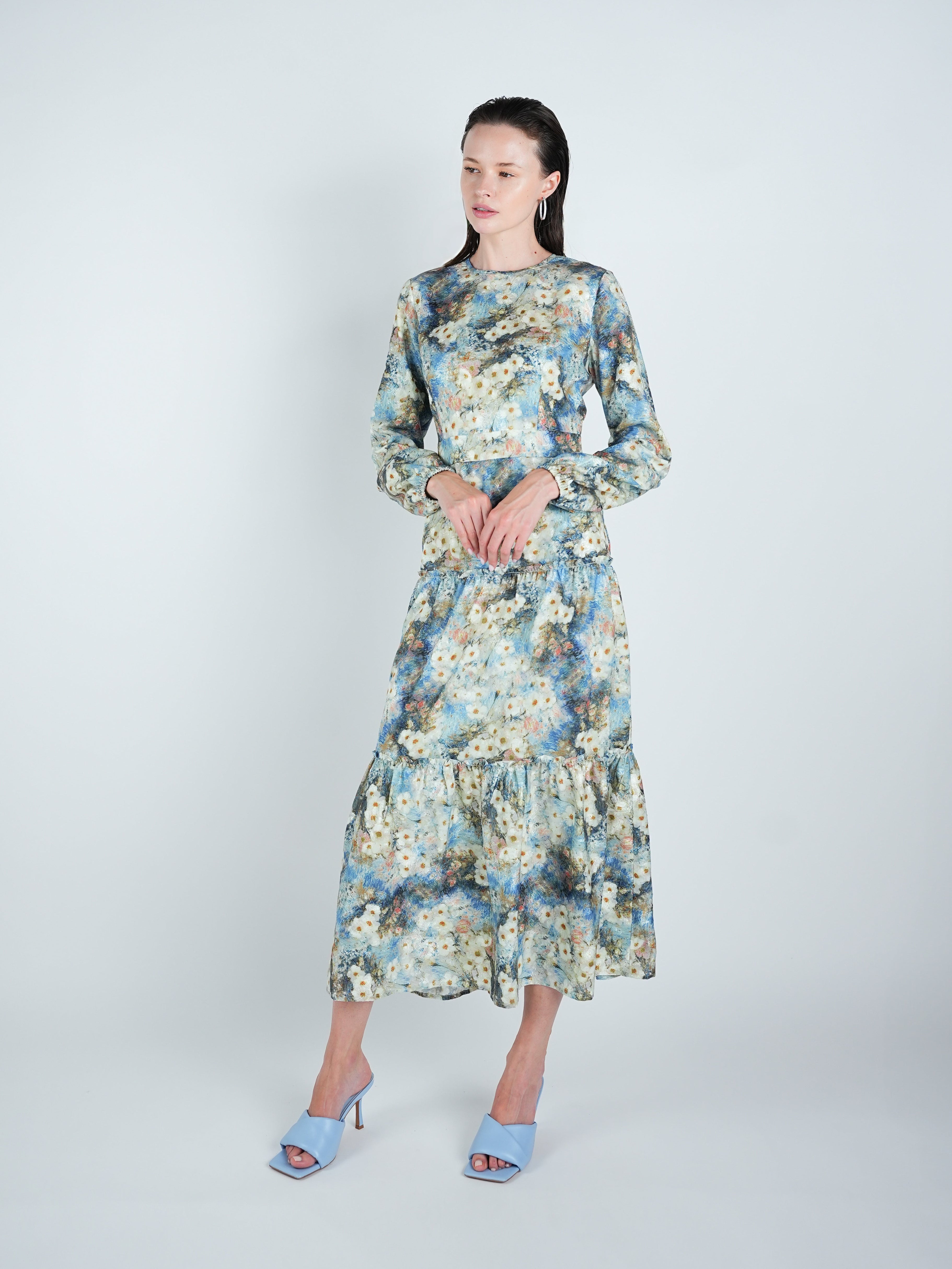 Georgette Floral Tiered Maxi Dress