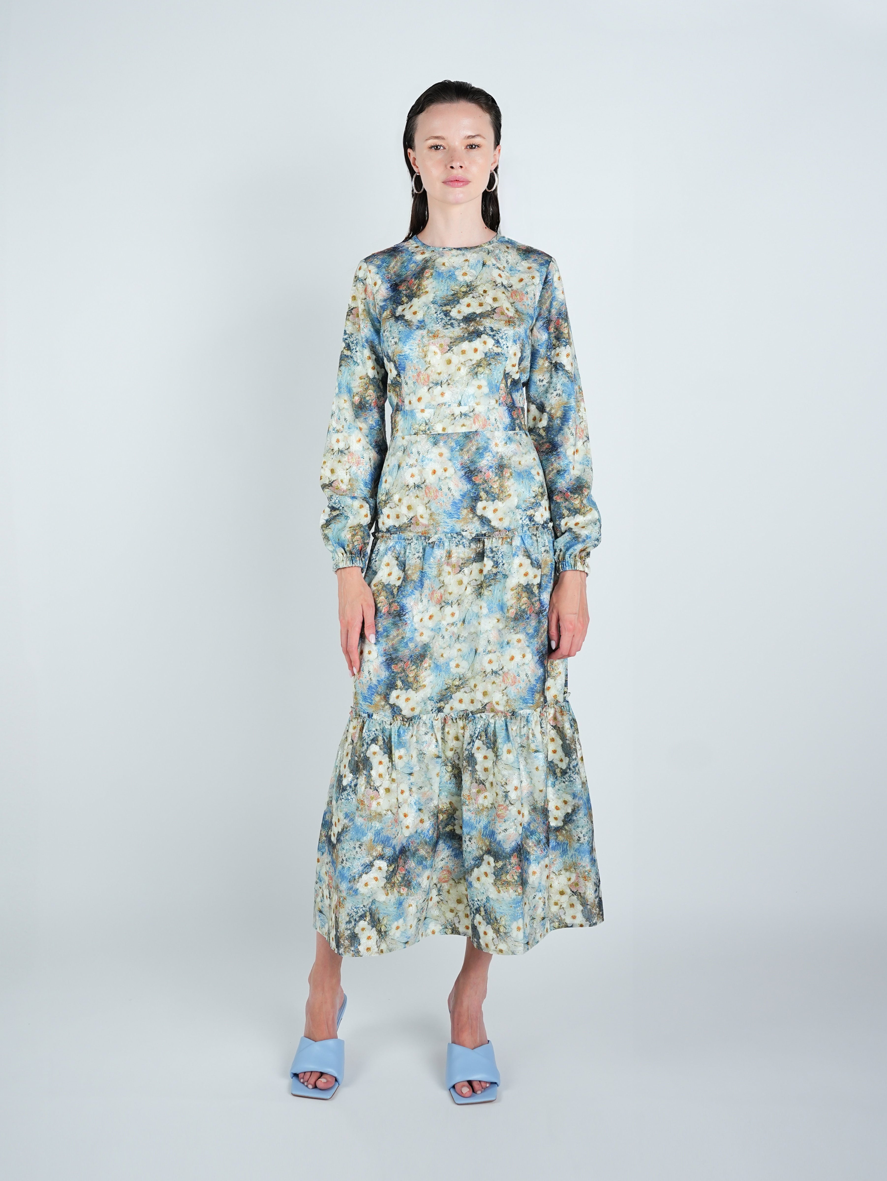 Georgette Floral Tiered Maxi Dress