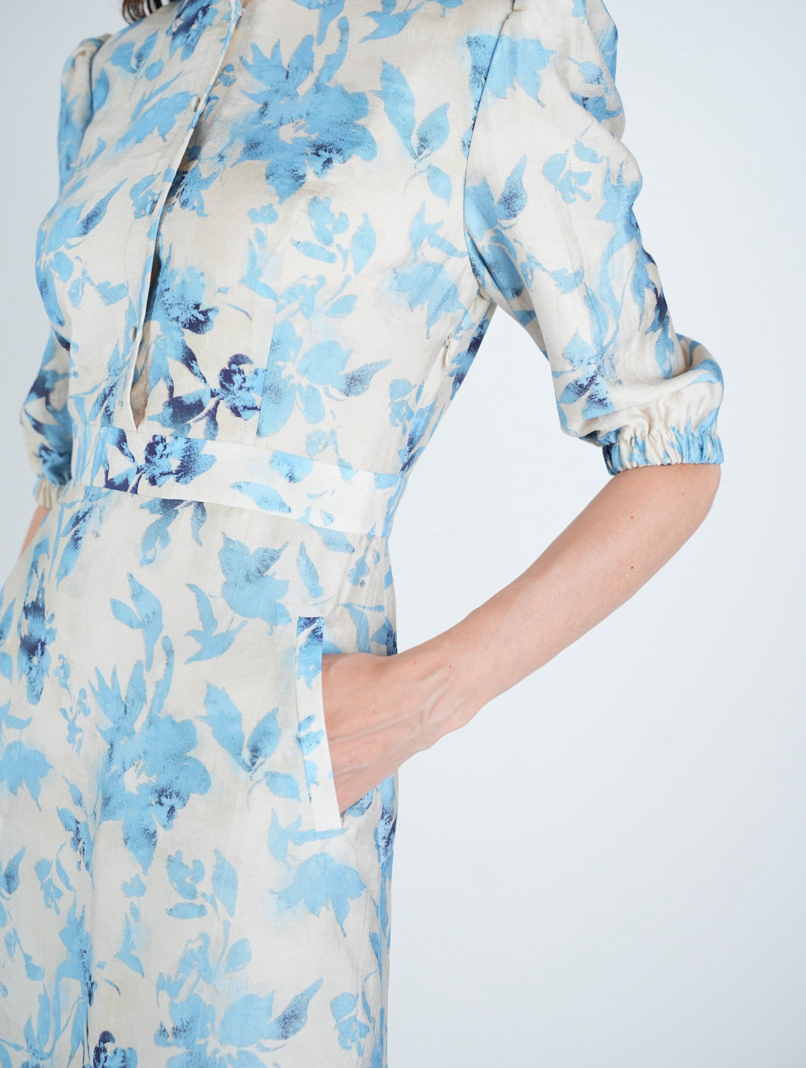 Floral A-Line Midi Dress