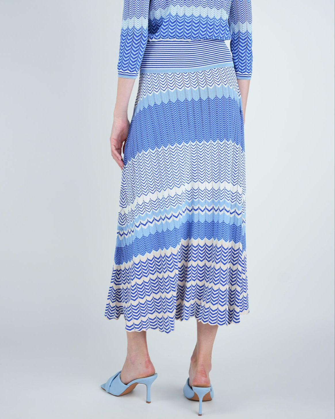 Knit Chevron Stripe Maxi Skirt