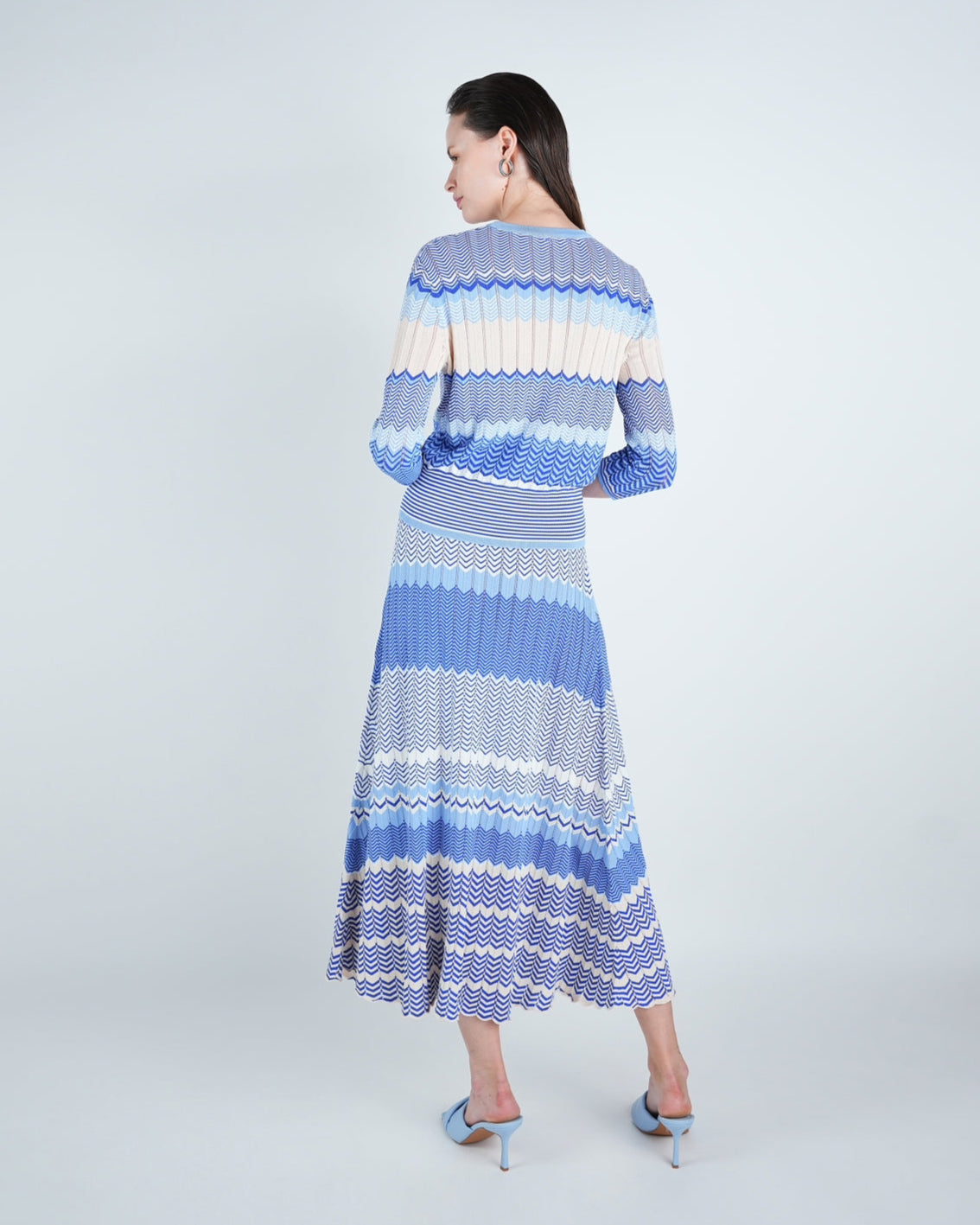 Knit Chevron Stripe Maxi Skirt