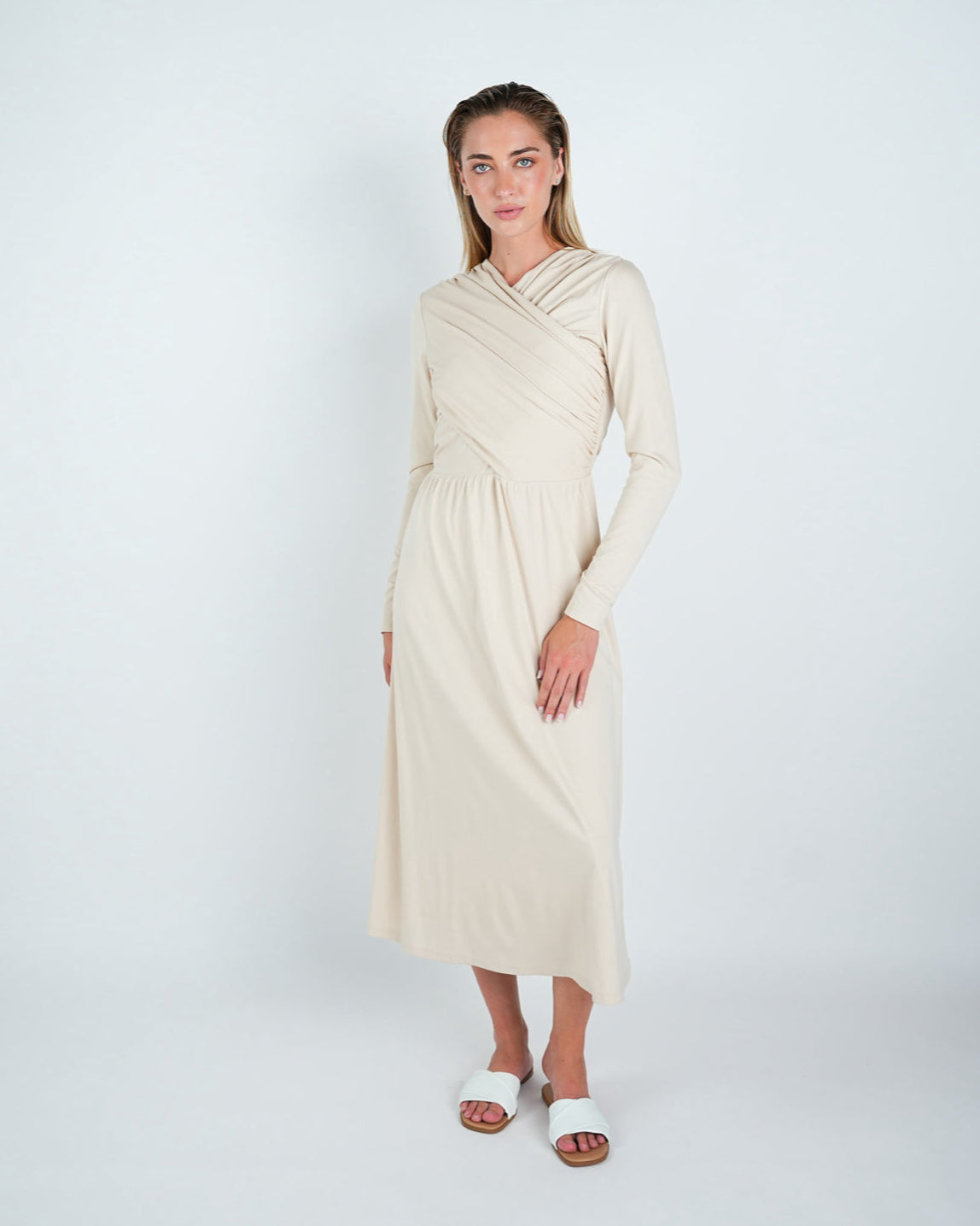 Jersey Criss Cross Midi Dress