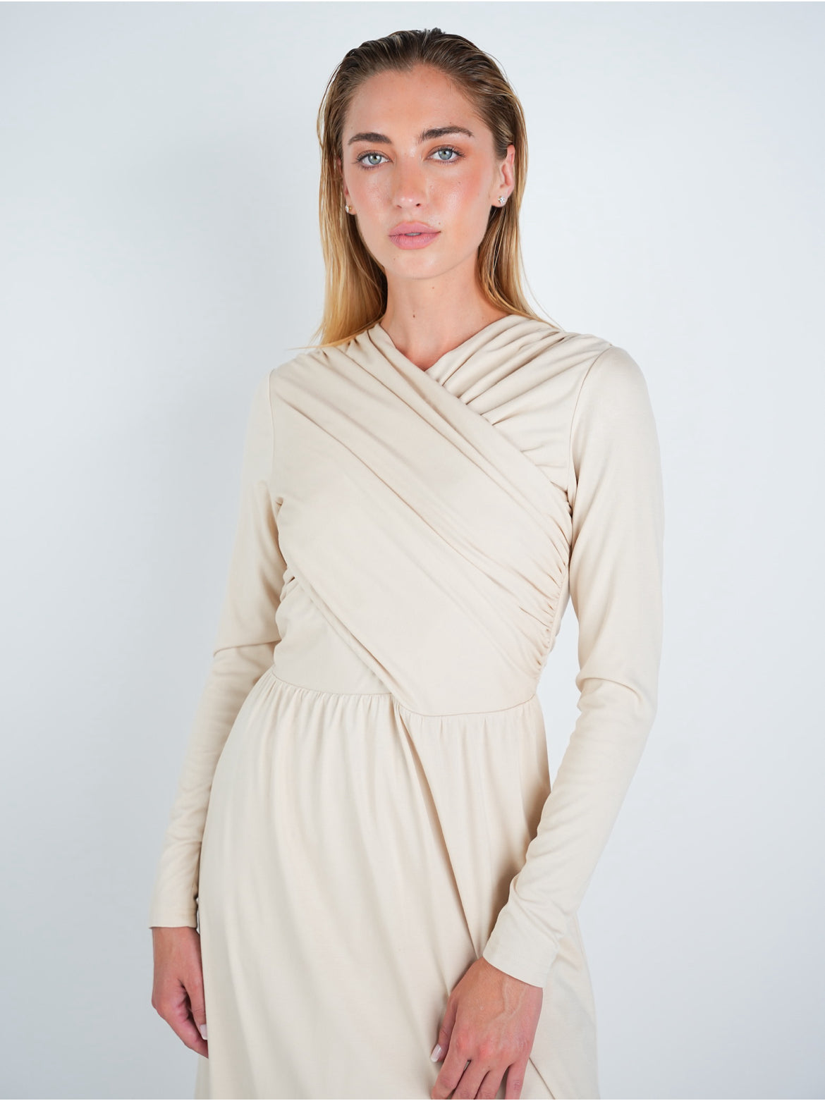 Jersey Criss Cross Midi Dress