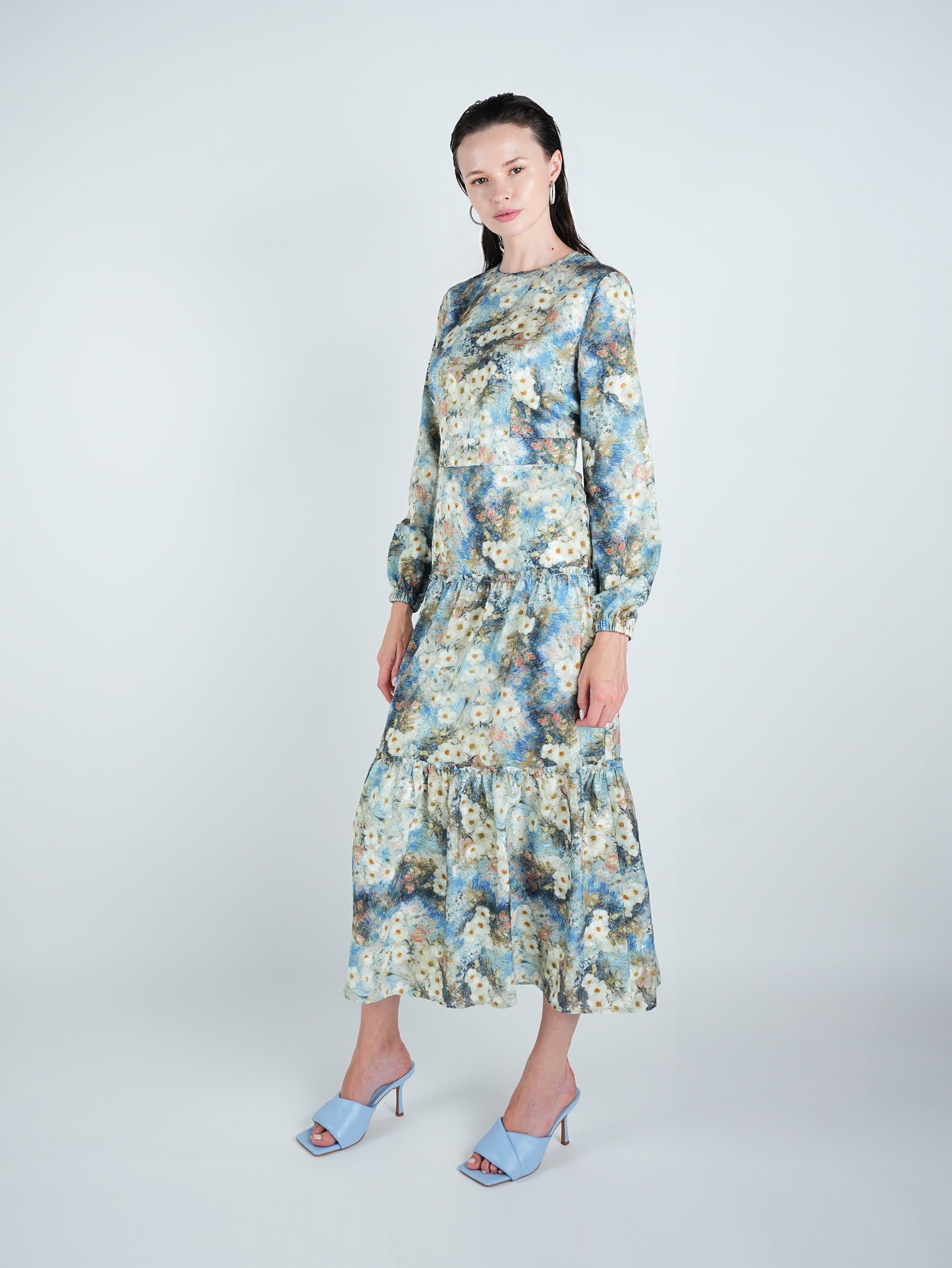 Georgette Floral Tiered Maxi Dress