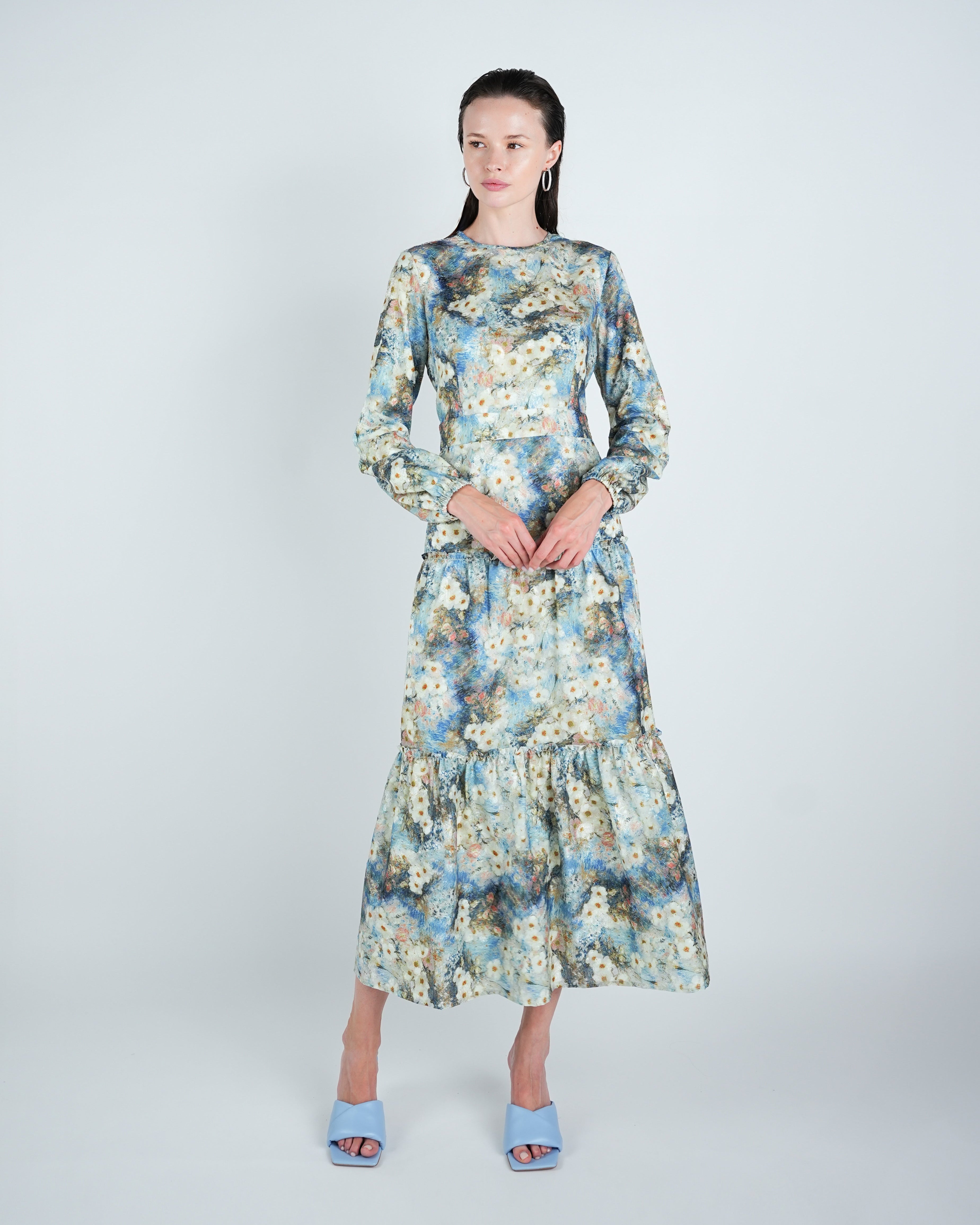Georgette Floral Tiered Maxi Dress