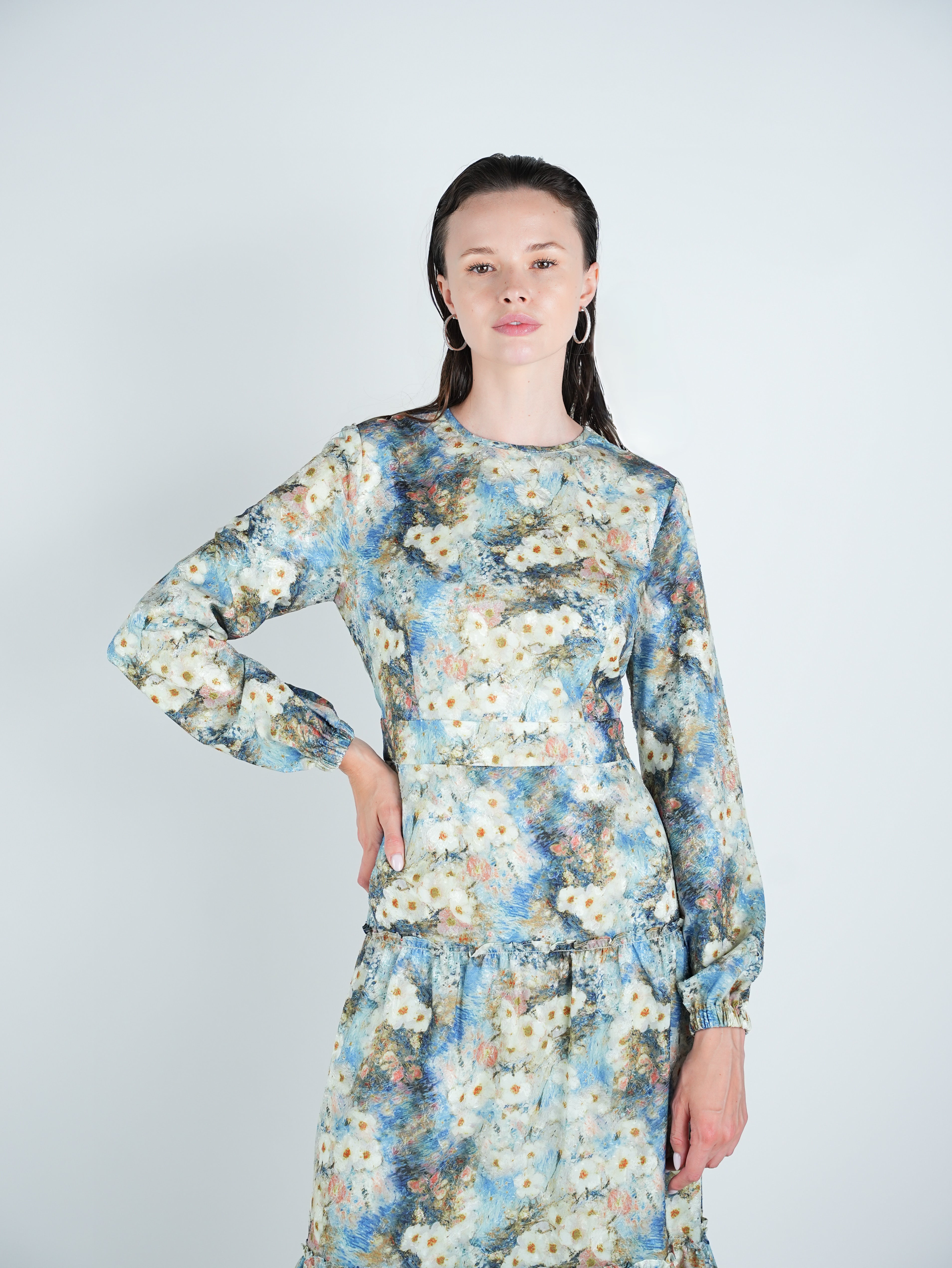 Georgette Floral Tiered Maxi Dress