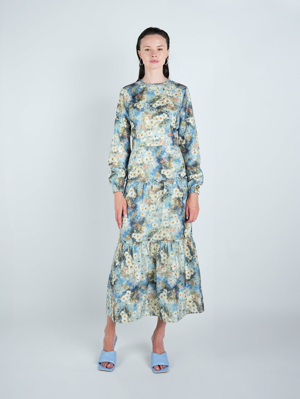 Georgette Floral Tiered Maxi Dress