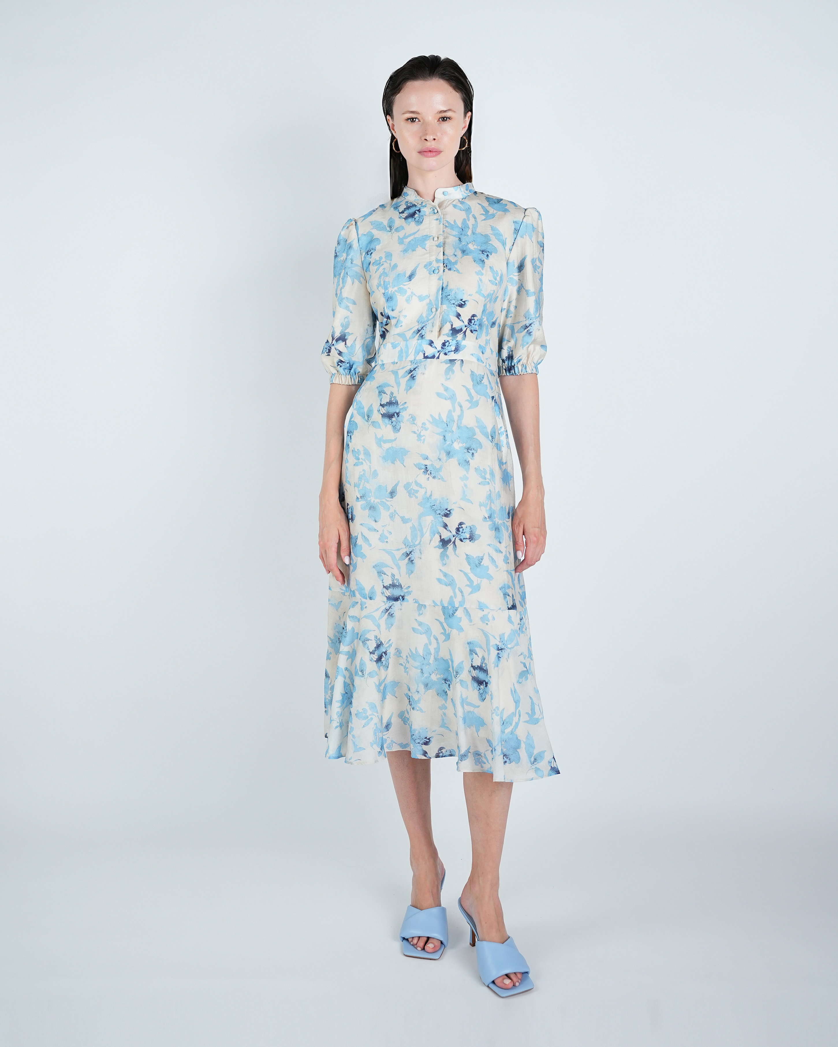 Floral A-Line Midi Dress