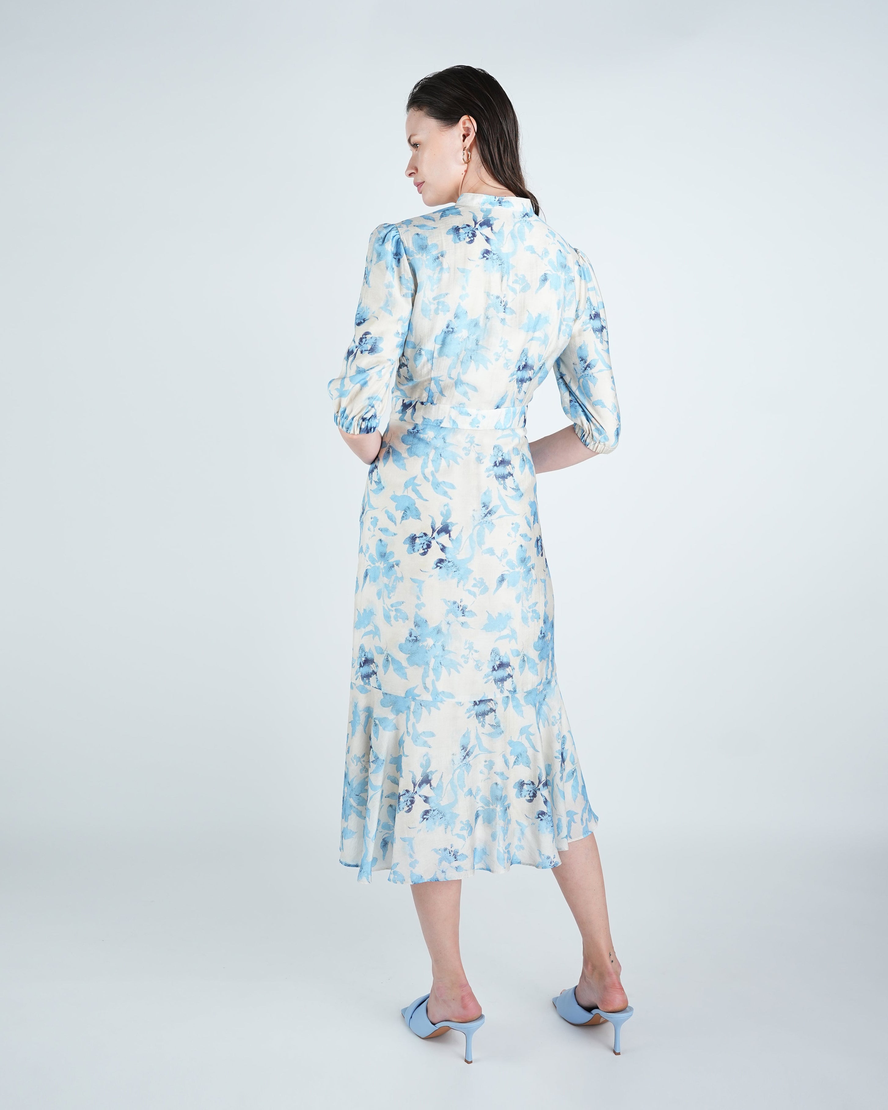 Floral A-Line Midi Dress