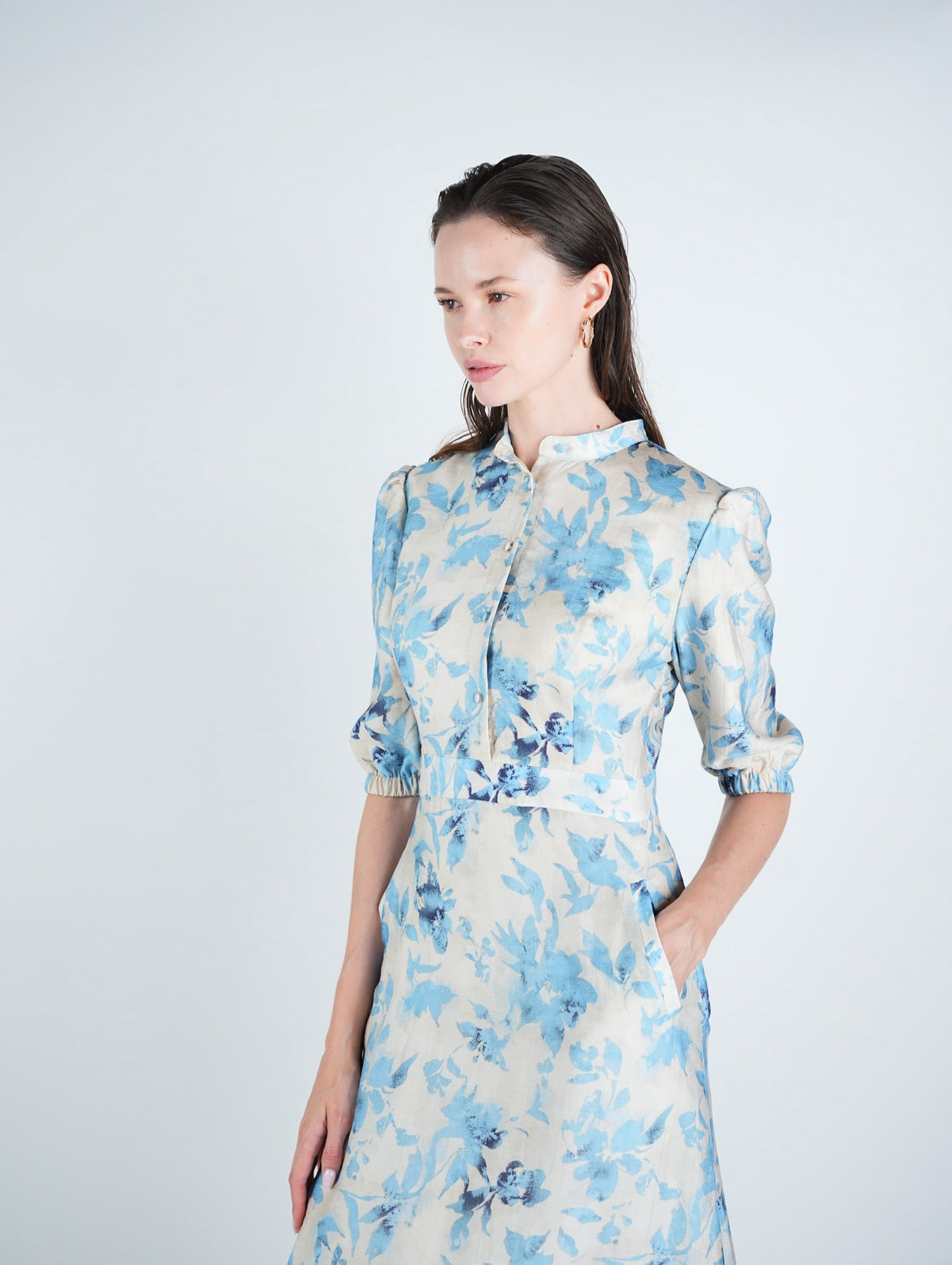 Floral A-Line Midi Dress