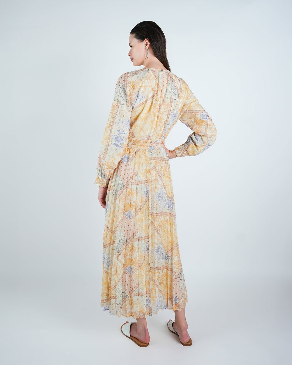 Chiffon Patchwork Print Maxi Dress