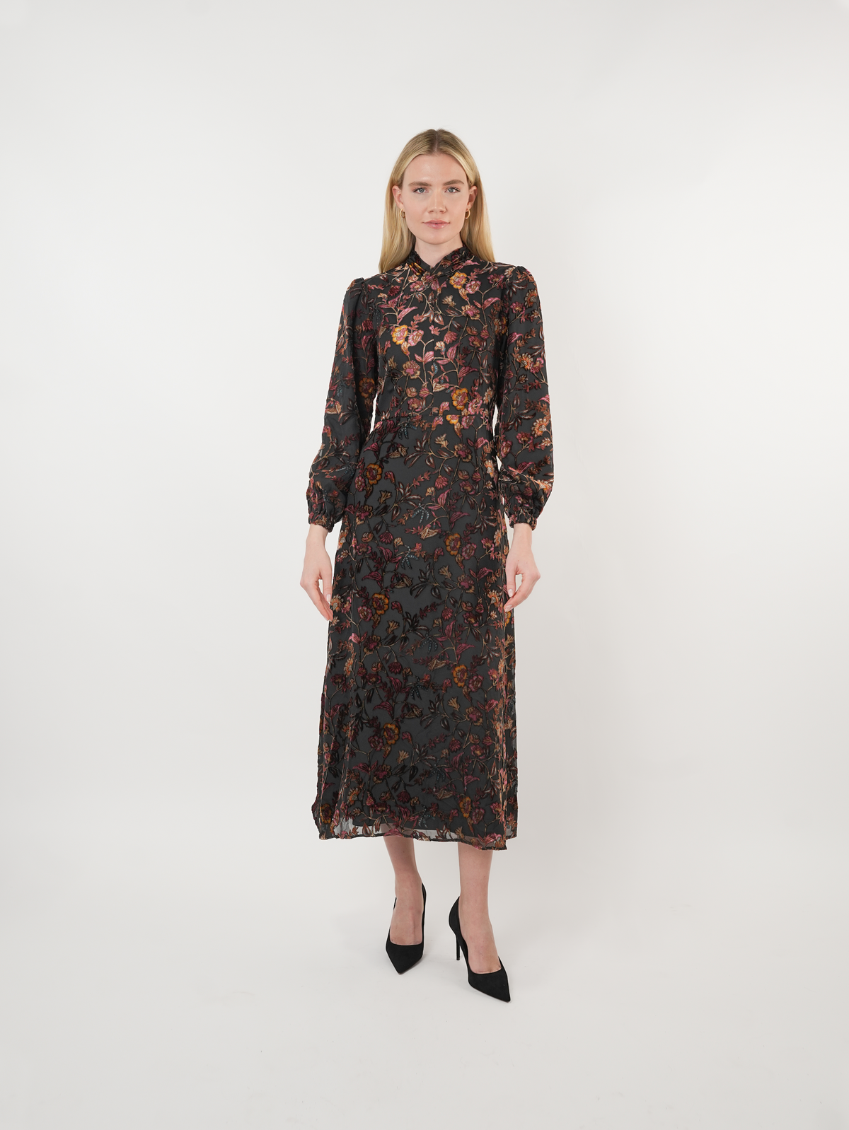 Velvet Burnout Multi Floral Maxi Dress XS (0-2)