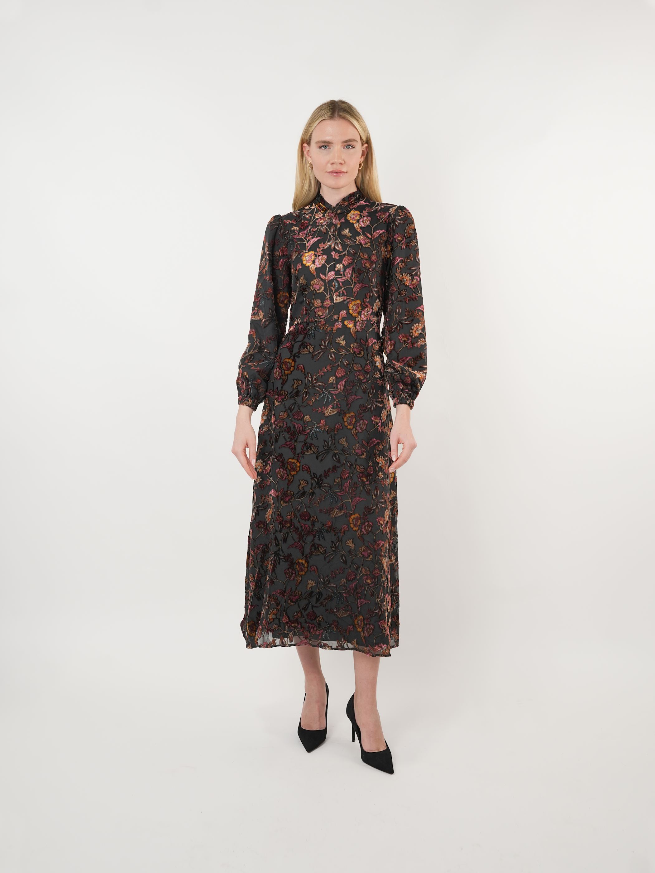 Velvet Burnout Multi Floral Maxi Dress