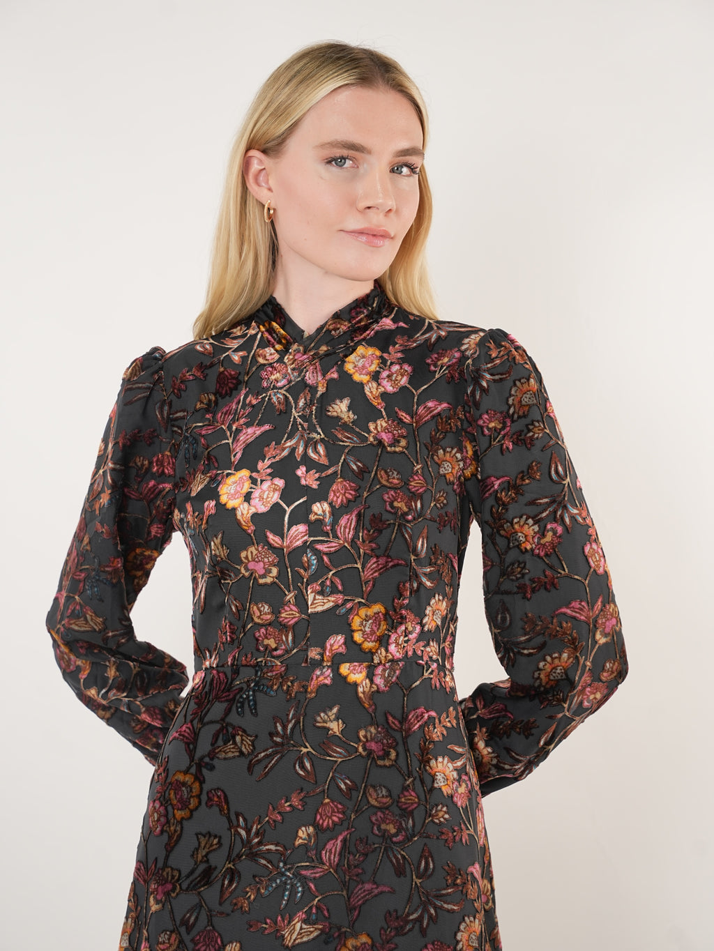 Velvet Burnout Multi Floral Maxi Dress