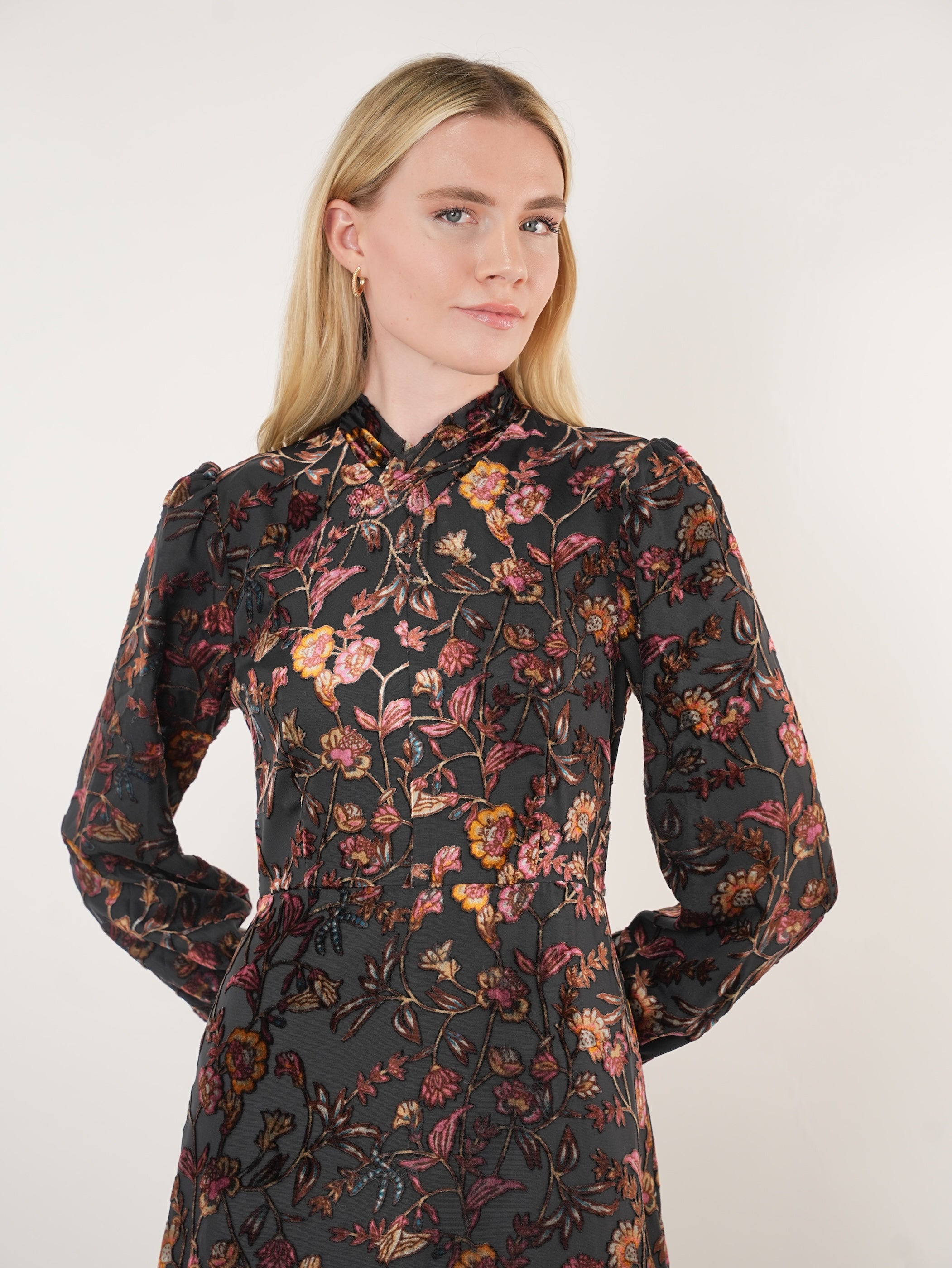 Velvet Burnout Multi Floral Maxi Dress