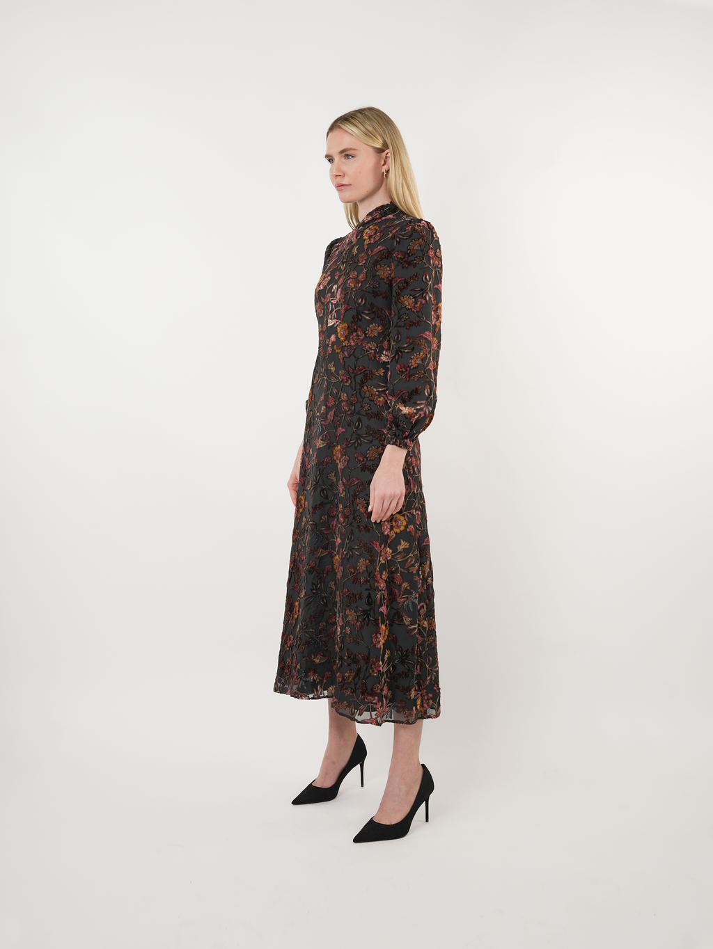 Velvet Burnout Multi Floral Maxi Dress