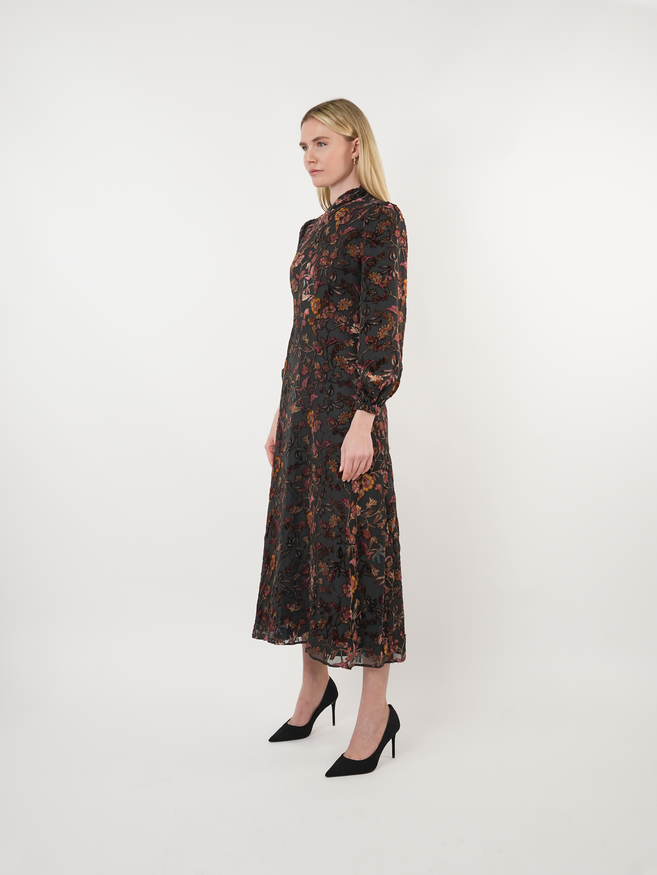 Velvet Burnout Multi Floral Maxi Dress
