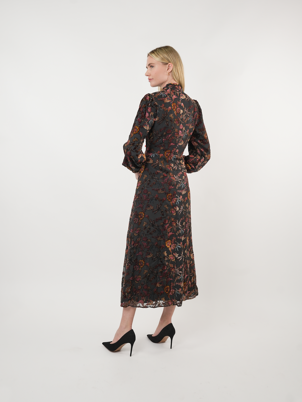 Velvet Burnout Multi Floral Maxi Dress