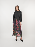 Chiffon Floral Placement Print Maxi Dress