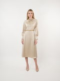 Satin Embellished Midi Dress