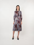 Chiffon Burnout Ombre Scatter Midi Dress