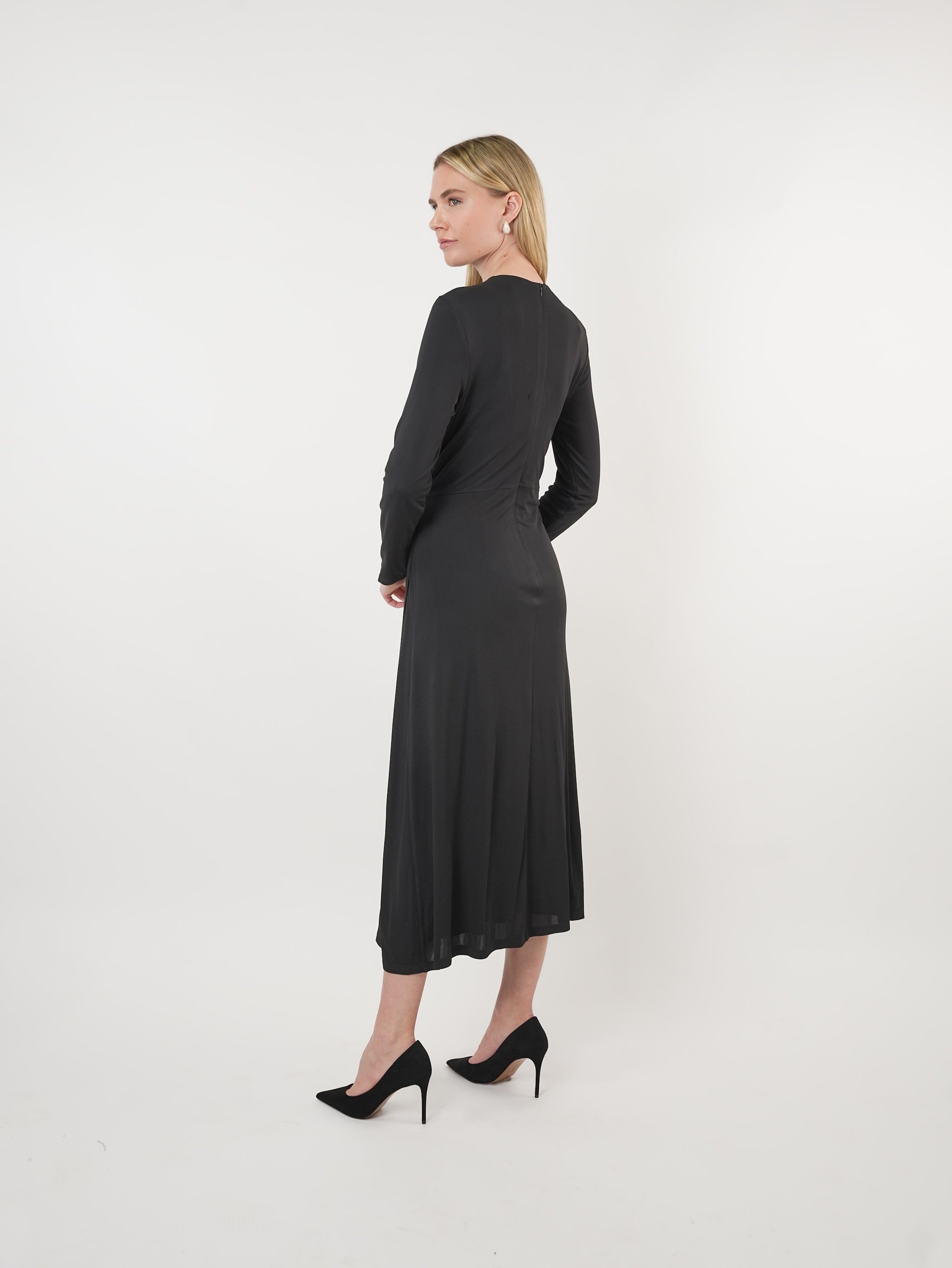 Mesh Ruched Embellished Maxi Dress