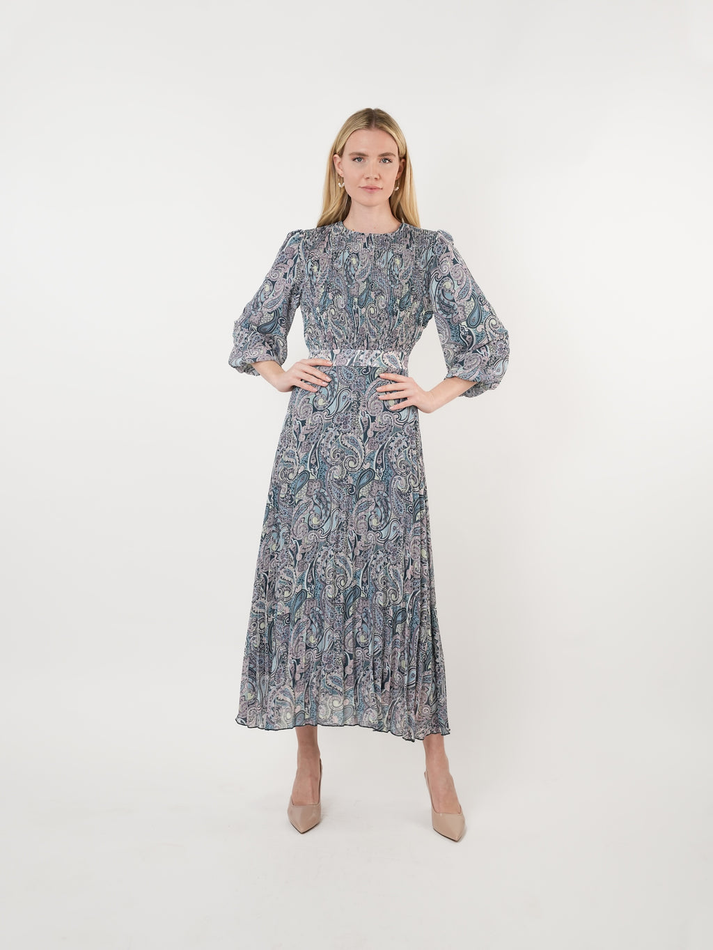 Chiffon Paisley Printed Maxi Dress
