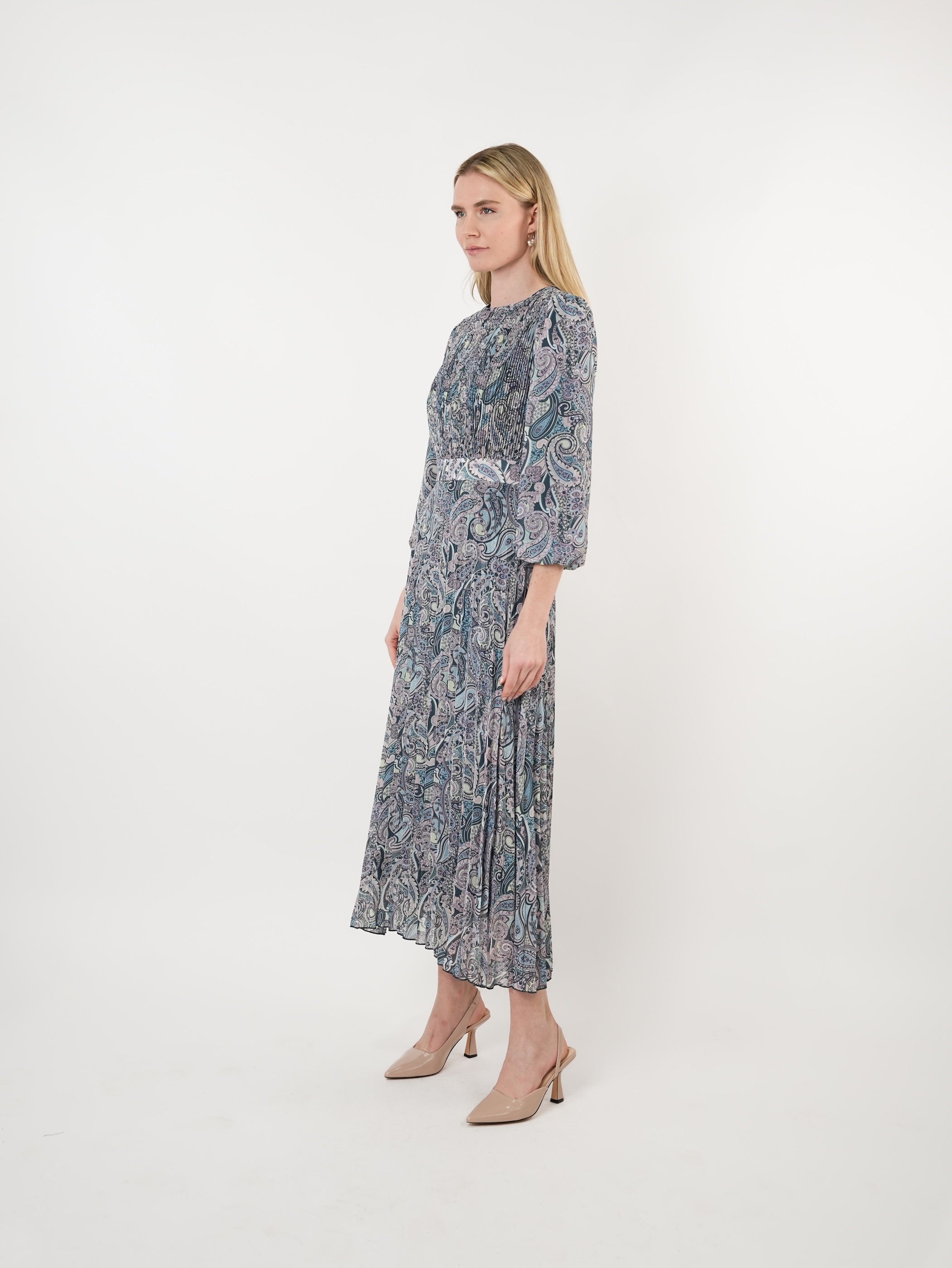 Chiffon Paisley Printed Maxi Dress