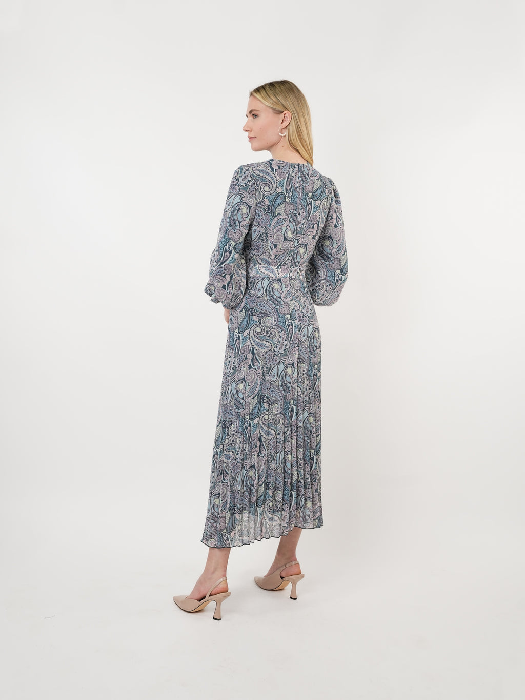 Chiffon Paisley Printed Maxi Dress