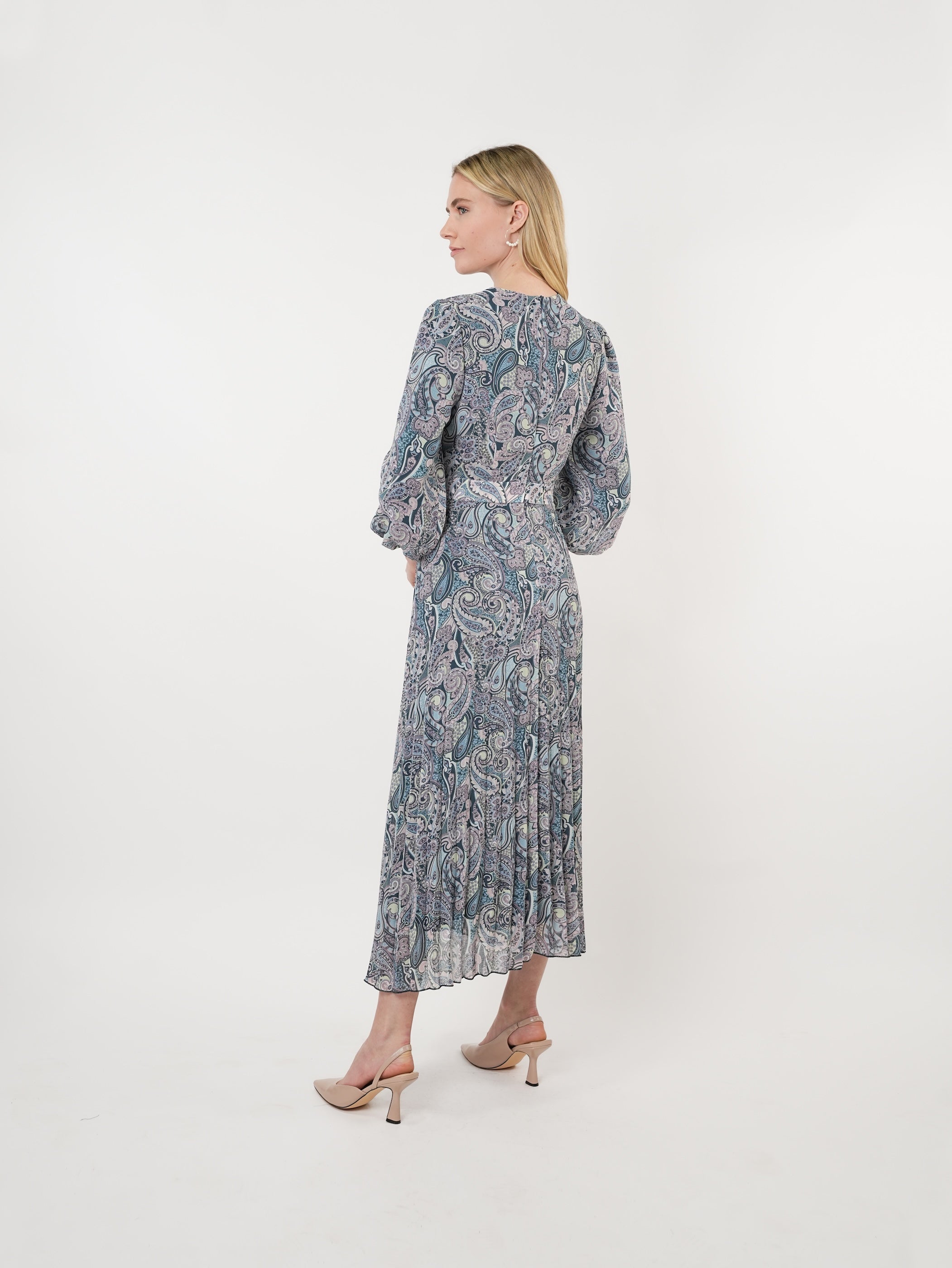 Chiffon Paisley Printed Maxi Dress