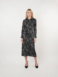 Georgette Floral Textured Midi Shirt Dress