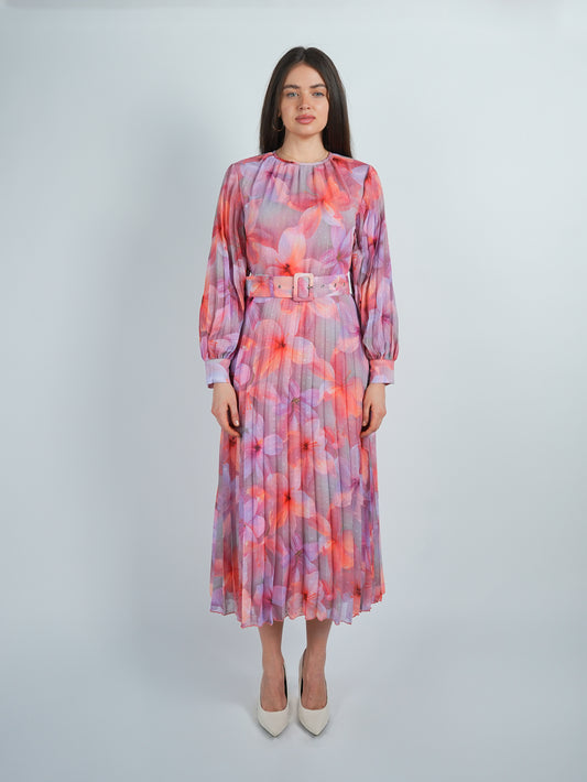 Chiffon Printed Floral Maxi Dress