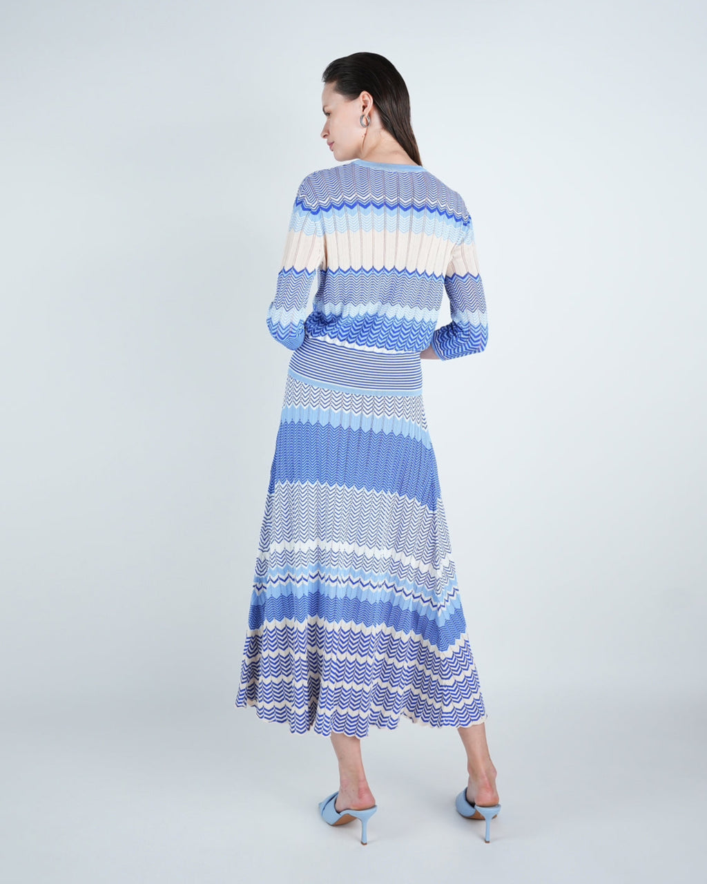 Knit Chevron Stripe Maxi Skirt