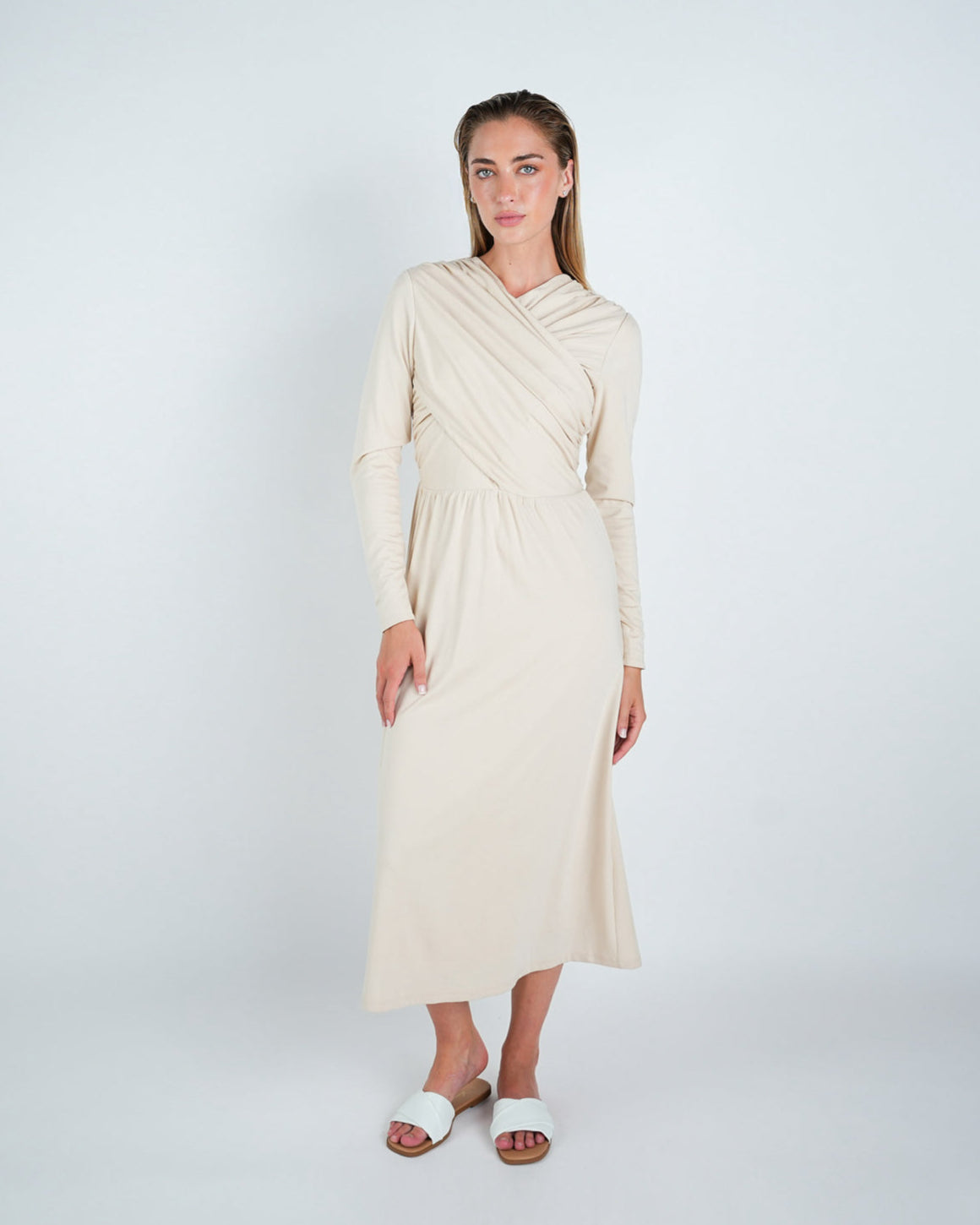 Jersey Criss Cross Midi Dress