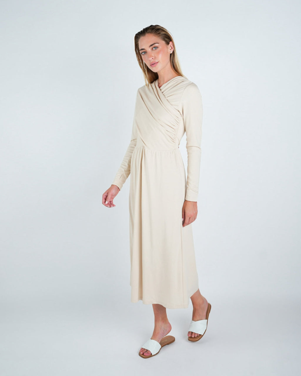 Jersey Criss Cross Midi Dress